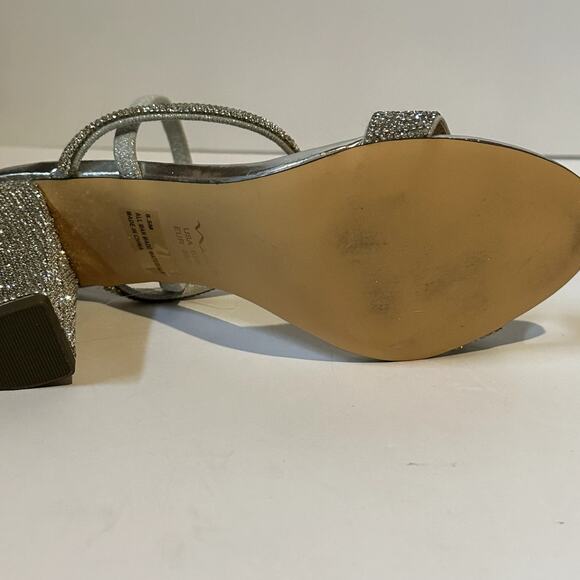 Nina Slingback Heels Silver Metallic Size 8.5 M  MRSP $99 Worn Once No Box - Picture 6 of 8